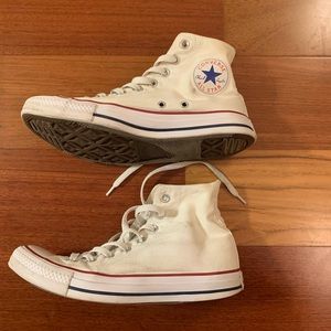 White High Top All Star Converse Shoes size 9
